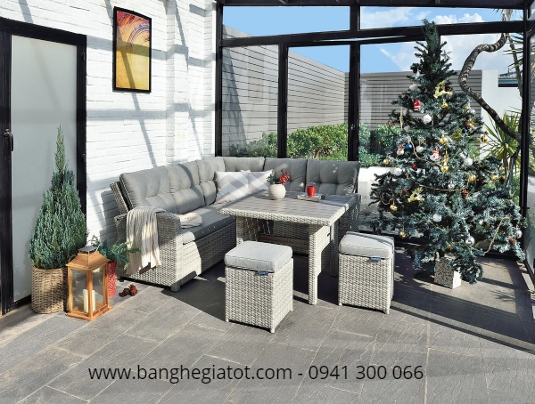 Bàn ghế nhựa giả mây ngoài trời
