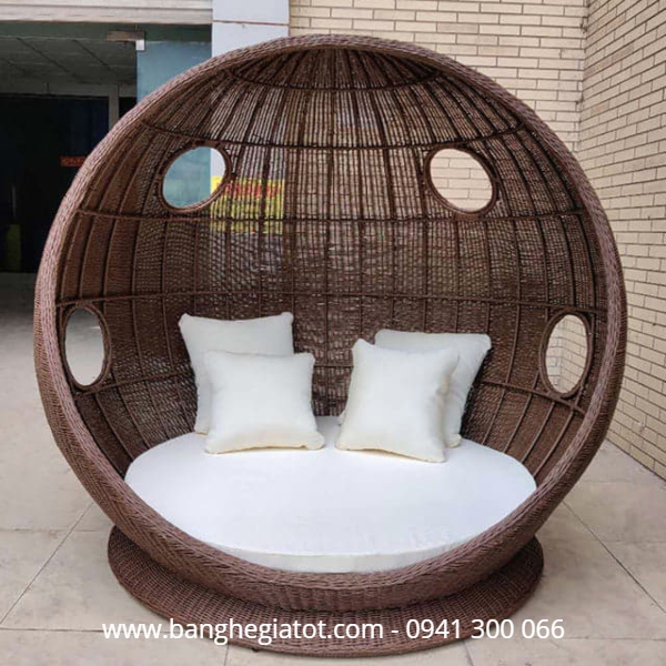 Sofa mây nhựa ngoài trời