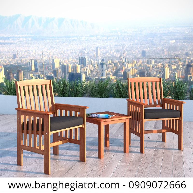 bàn ghế gỗ cafe ngoài trời