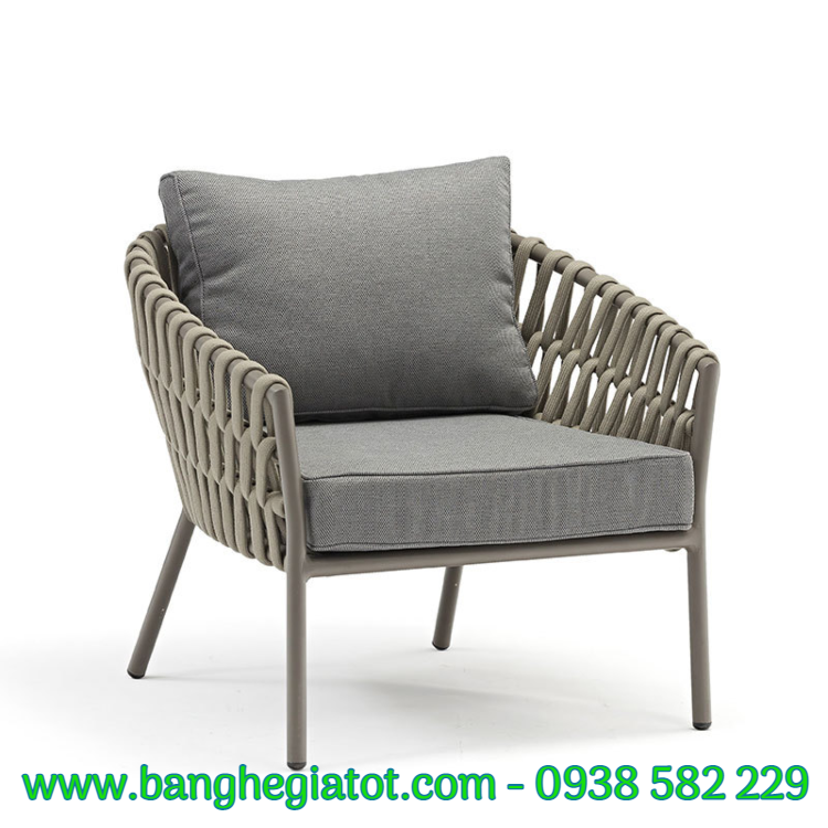 Bộ bàn ghế khung nhôm sợi dù cho 2 người, bàn ghế khung nhôm mây nhựa